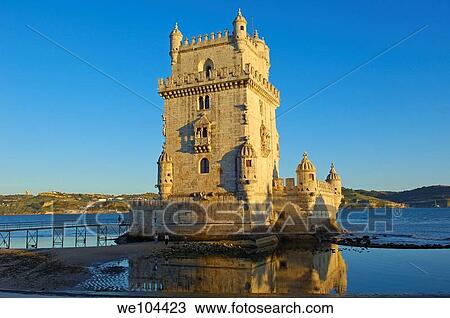 Stock Image - Belem Tower (Torre de Belém) built by Francisco de Arruda, Lisbon, Portugal. Fotosearch