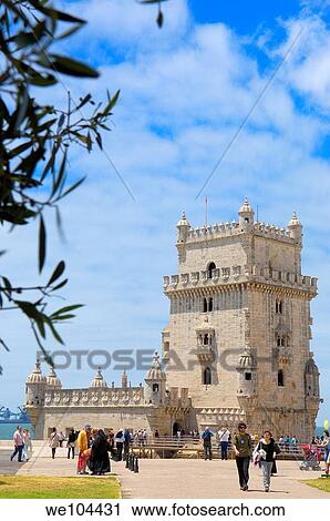 Belem Tower (Torre de Belém) built by Francisco de Arruda, Lisbon, Portugal View Large Photo Image Stock Image - Belem Tower (Torre de Belém) built by Francisco de Arruda, Lisbon, Portugal. Fotosearch