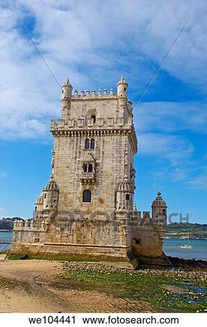 Belem Tower (Torre de Belém) built by Francisco de Arruda, Lisbon, Portugal View Large Photo Image Stock Image - Belem Tower (Torre de Belém) built by Francisco de Arruda, Lisbon, Portugal. Fotosearch