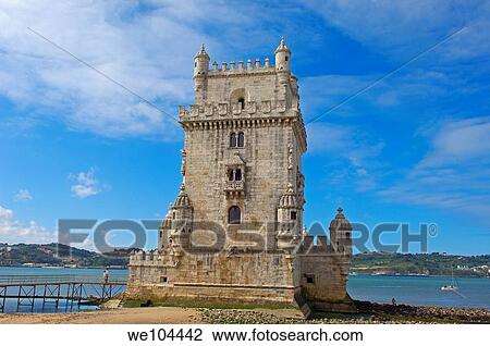 Belem Tower (Torre de Belém) built by Francisco de Arruda, Lisbon, Portugal View Large Photo Image Stock Image - Belem Tower (Torre de Belém) built by Francisco de Arruda, Lisbon, Portugal. Fotosearch