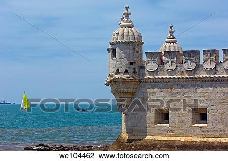 Belem Tower (Torre de Belém) built by Francisco de Arruda, Lisbon, Portugal View Large Photo Image Stock Image - Belem Tower (Torre de Belém) built by Francisco de Arruda, Lisbon, Portugal. Fotosearch