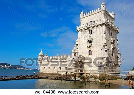 Belem Tower (Torre de Belém) built by Francisco de Arruda, Lisbon, Portugal View Large Photo Image Stock Photo - Belem Tower (Torre de Belém) built by Francisco de Arruda, Lisbon, Portugal. Fotosearch