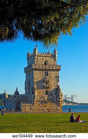 Belem Tower (Torre de Belém) built by Francisco de Arruda, Lisbon, Portugal View Large Photo Image Stock Photo - Belem Tower (Torre de Belém) built by Francisco de Arruda, Lisbon, Portugal. Fotosearch