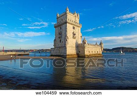 Belem Tower (Torre de Belém) built by Francisco de Arruda, Lisbon, Portugal View Large Photo Image Stock Photo - Belem Tower (Torre de Belém) built by Francisco de Arruda, Lisbon, Portugal. Fotosearch