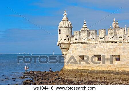 Belem Tower (Torre de Belém) built by Francisco de Arruda, Lisbon, Portugal View Large Photo Image Stock Photograph - Belem Tower (Torre de Belém) built by Francisco de Arruda, Lisbon, Portugal. Fotosearch