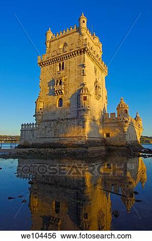 Belem Tower (Torre de Belém) built by Francisco de Arruda, Lisbon, Portugal View Large Photo Image Stock Photograph - Belem Tower (Torre de Belém) built by Francisco de Arruda, Lisbon, Portugal. Fotosearch