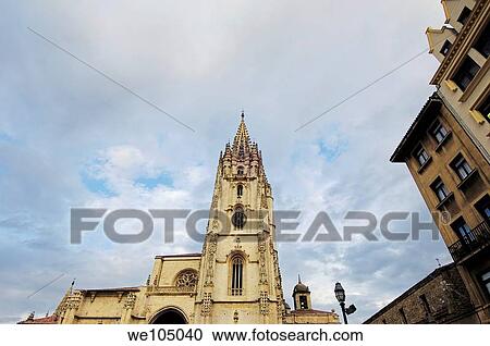Cathedral in Plaza de Alfonso II el Casto, Oviedo, Asturias, Spain View Large Photo Image Stock Image - Cathedral in Plaza de Alfonso II el Casto, Oviedo, Asturias, Spain. Fotosearch
