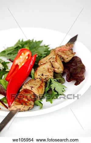 Char grilled Goose liver Shish Kebab Skewer with chilli View Large Photo Image Picture - Char grilled Goose liver Shish Kebab Skewer with chilli. Fotosearch