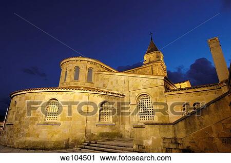 Church of San Pedro at night, Gijon, Asturias, Spain View Large Photo Image Stock Image - Church of San Pedro at night, Gijon, Asturias, Spain. Fotosearch