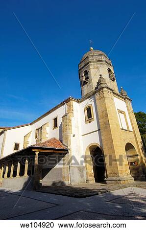 Stock Image - Church of Santa Maria de Sabada, Lastres, Colunga, Asturias, Spain. Fotosearch