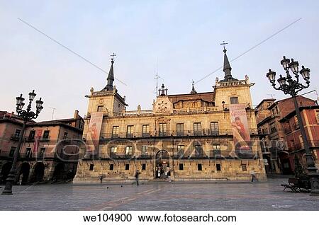 City Hall, Leon, Castilla-Leon, Spain View Large Photo Image Stock Image - City Hall, Leon, Castilla-Leon, Spain. Fotosearch