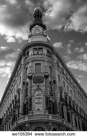 Facade of “Banco Español de Crédito”, bank, Alcalá street, Comunidad de Madrid, Spain, Europe View Large Photo Image Picture - Facade of “Banco Español de Crédito”, bank, Alcalá street, Comunidad de Madrid, Spain, Europe. Fotosearch
