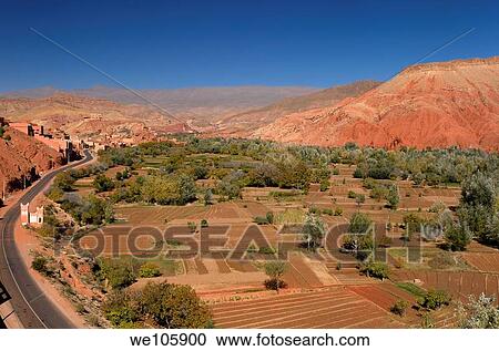 Farm fields along the Dades Gorge road in the High Atlas mountains Morocco View Large Photo Image Stock Image - Farm fields along the Dades Gorge road in the High Atlas mountains Morocco. Fotosearch