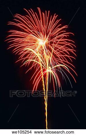 Fireworks light up the night time sky View Large Photo Image Picture - Fireworks light up the night time sky. Fotosearch