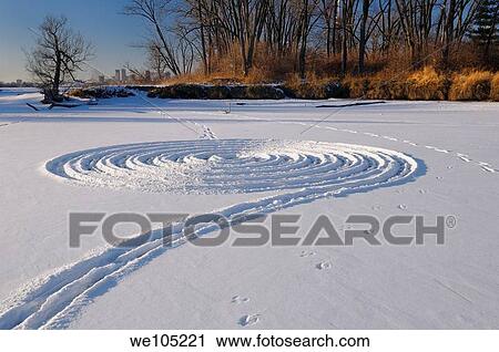 Footprint snow ring on a frozen river in winter at the Toronto Islands View Large Photo Image Stock Image - Footprint snow ring on a frozen river in winter at the Toronto Islands. Fotosearch