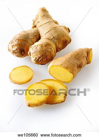 Stock Image - Fresh ginger root. Fotosearch