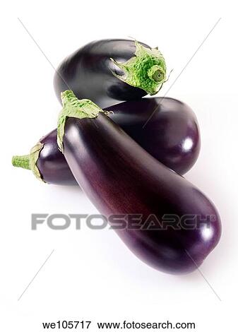 Stock Photo - Fresh whole aubergines. Fotosearch