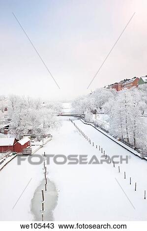 Frozen canal in Stockholm, Sweden View Large Photo Image Stock Image - Frozen canal in Stockholm, Sweden. Fotosearch