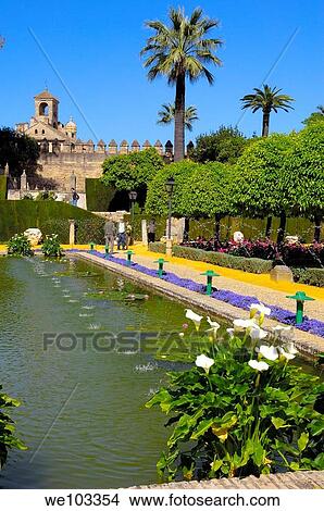 Gardens of the Alcazar de los Reyes Cristianos (Alcazar of the Christian Monarchs), Cordoba, Andalusia, Spain View Large Photo Image Picture - Gardens of the Alcazar de los Reyes Cristianos (Alcazar of the Christian Monarchs), Cordoba, Andalusia, Spain. Fotosearch