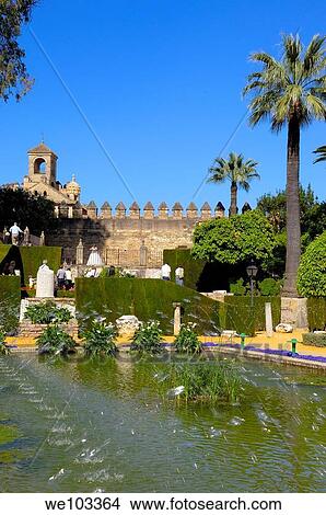 Gardens of the Alcazar de los Reyes Cristianos (Alcazar of the Christian Monarchs), Cordoba, Andalusia, Spain View Large Photo Image Picture - Gardens of the Alcazar de los Reyes Cristianos (Alcazar of the Christian Monarchs), Cordoba, Andalusia, Spain. Fotosearch