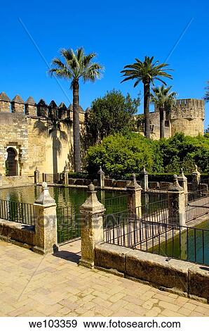 Gardens of the Alcazar de los Reyes Cristianos (Alcazar of the Christian Monarchs), Cordoba, Andalusia, Spain View Large Photo Image Stock Photo - Gardens of the Alcazar de los Reyes Cristianos (Alcazar of the Christian Monarchs), Cordoba, Andalusia, Spain. Fotosearch
