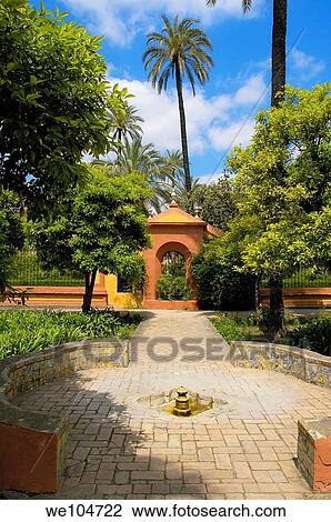 Gardens of the Alcazar, Reales Alcazares, Seville, Andalusia, Spain View Large Photo Image Stock Image - Gardens of the Alcazar, Reales Alcazares, Seville, Andalusia, Spain. Fotosearch