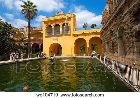 Gardens of the Alcazar, Reales Alcazares, Seville, Andalusia, Spain View Large Photo Image Stock Photo - Gardens of the Alcazar, Reales Alcazares, Seville, Andalusia, Spain. Fotosearch