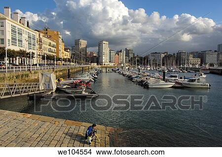 Gijon harbour, Asturias, Spain View Large Photo Image Picture - Gijon harbour, Asturias, Spain. Fotosearch