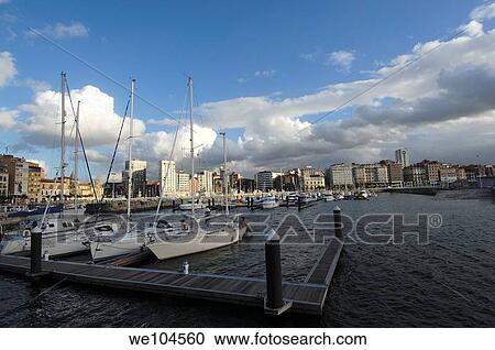Gijon harbour, Asturias, Spain View Large Photo Image Stock Image - Gijon harbour, Asturias, Spain. Fotosearch