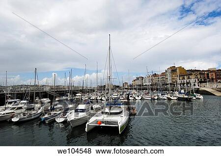 Stock Photo - Gijon harbour, Asturias, Spain. Fotosearch
