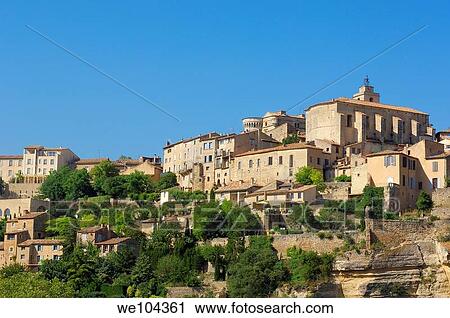Stock Image - Gordes, Vaucluse, Provence-Alpes-Côte d´Azur, France. Fotosearch