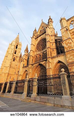 Gothic cathedral of Santa Maria de Regla, Leon, Castilla-Leon, Spain View Large Photo Image Picture - Gothic cathedral of Santa Maria de Regla, Leon, Castilla-Leon, Spain. Fotosearch