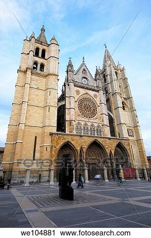 Gothic cathedral of Santa Maria de Regla, Leon, Castilla-Leon, Spain View Large Photo Image Stock Image - Gothic cathedral of Santa Maria de Regla, Leon, Castilla-Leon, Spain. Fotosearch