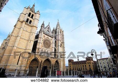 Gothic cathedral of Santa Maria de Regla, Leon, Castilla-Leon, Spain View Large Photo Image Stock Image - Gothic cathedral of Santa Maria de Regla, Leon, Castilla-Leon, Spain. Fotosearch