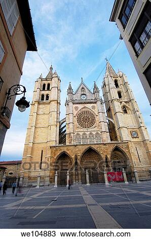 Gothic cathedral of Santa Maria de Regla, Leon, Castilla-Leon, Spain View Large Photo Image Stock Image - Gothic cathedral of Santa Maria de Regla, Leon, Castilla-Leon, Spain. Fotosearch