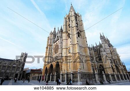 Gothic cathedral of Santa Maria de Regla, Leon, Castilla-Leon, Spain View Large Photo Image Stock Photography - Gothic cathedral of Santa Maria de Regla, Leon, Castilla-Leon, Spain. Fotosearch