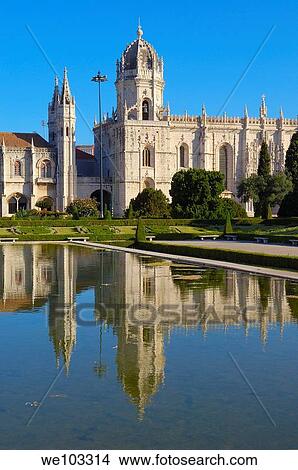Picture - Hieronymites Monastery (Mosteiro dos Jeronimos, UNESCO World Heritage Site), Belem, Lisbon, Portugal. Fotosearch