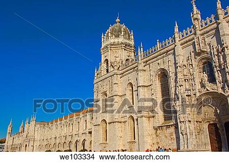 Picture - Hieronymites Monastery (Mosteiro dos Jeronimos, UNESCO World Heritage Site), Belem, Lisbon, Portugal. Fotosearch