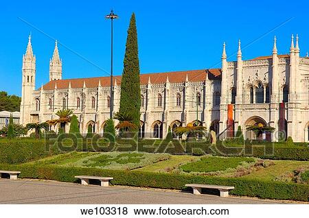 Stock Photo - Hieronymites Monastery (Mosteiro dos Jeronimos, UNESCO World Heritage Site), Belem, Lisbon, Portugal. Fotosearch