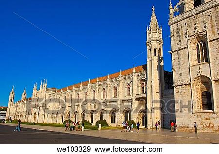 Stock Photo - Hieronymites Monastery (Mosteiro dos Jeronimos, UNESCO World Heritage Site), Belem, Lisbon, Portugal. Fotosearch