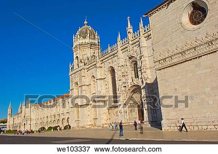 Stock Photo - Hieronymites Monastery (Mosteiro dos Jeronimos, UNESCO World Heritage Site), Belem, Lisbon, Portugal. Fotosearch