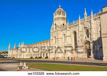 Stock Photograph - Hieronymites Monastery (Mosteiro dos Jeronimos, UNESCO World Heritage Site), Belem, Lisbon, Portugal. Fotosearch