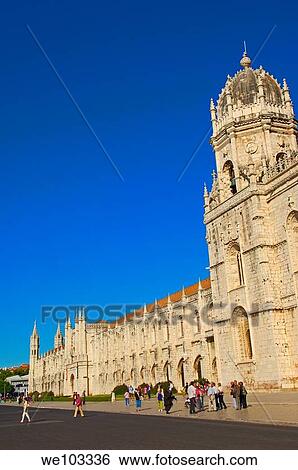 Stock Photograph - Hieronymites Monastery (Mosteiro dos Jeronimos, UNESCO World Heritage Site), Belem, Lisbon, Portugal. Fotosearch