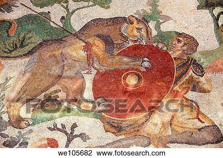 Hunters - Ancient Roman mosaics at the Villa Romana del Casale, Sicily, Italy View Large Photo Image Stock Image - Hunters - Ancient Roman mosaics at the Villa Romana del Casale, Sicily, Italy. Fotosearch