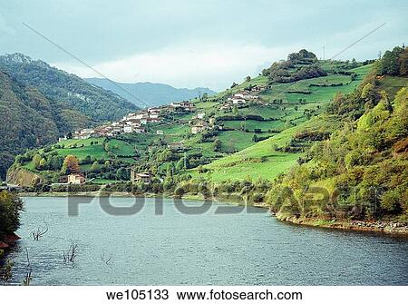 Stock Image - Landscape. Coballes, Asturias province, Spain.. Fotosearch