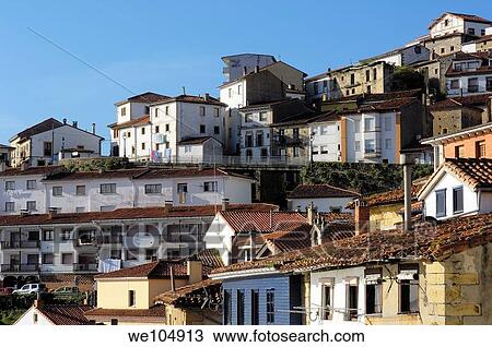 Stock Image - Lastres, Colunga, Asturias, Spain. Fotosearch