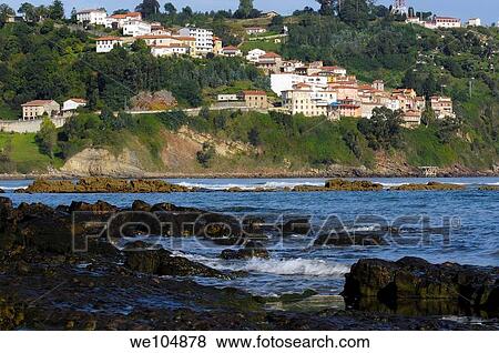 Lastres, Colunga, Asturias, Spain View Large Photo Image Stock Photo - Lastres, Colunga, Asturias, Spain. Fotosearch