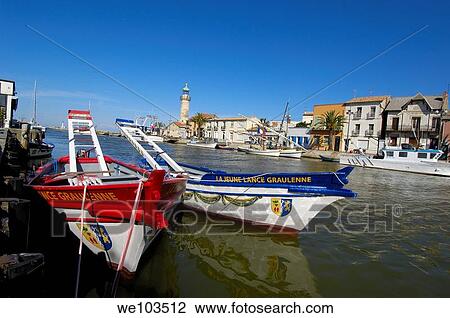 Stock Image - Le Grau-du-Roi, Petite Camargue, Gard, Languedoc-Roussillon, France. Fotosearch