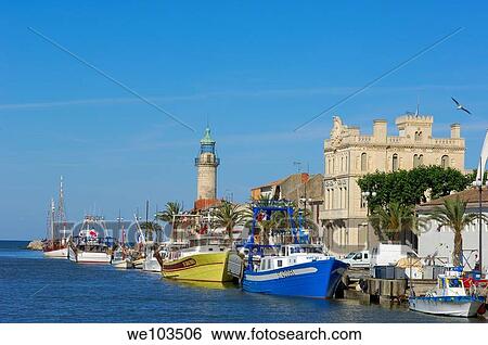 Stock Photograph - Le Grau-du-Roi, Petite Camargue, Gard, Languedoc-Roussillon, France. Fotosearch