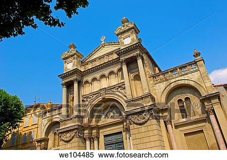 Stock Photography - Madeleine Church in old town, Aix-en-Provence, Bouches-du-Rhône, Provence-Alpes-Côte d´Azur, France. Fotosearch